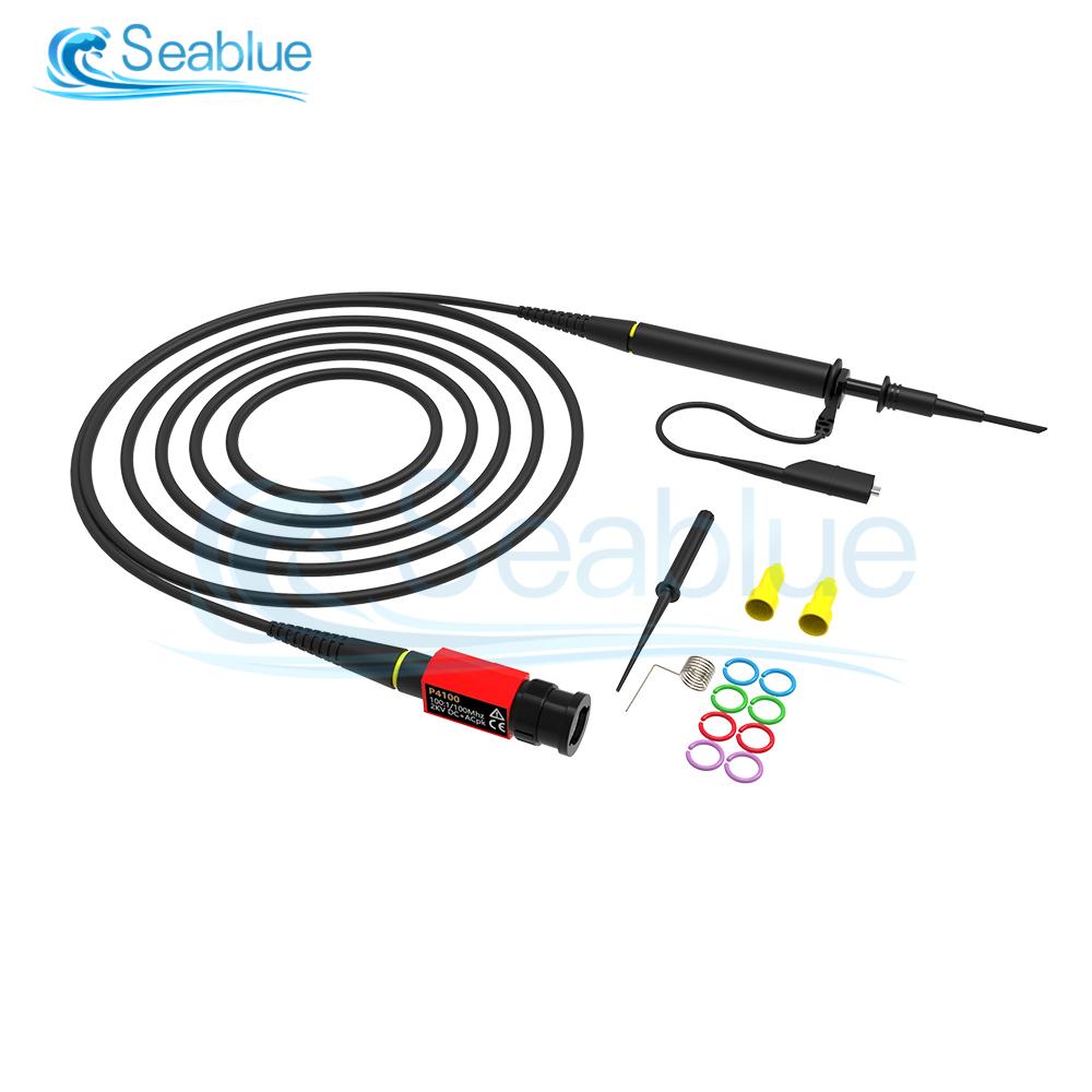 P4100 100 МГц осциллограф зажим щуп тестовые провода 100:1 Высоковольтный анализатор 2 кВ с зажимом-крокодилом