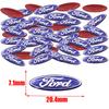 KLYD4 Автомобиль 50 шт. 100 шт. Ford 17,4 мм 20,4 мм 23,6 мм 25,1 мм 3D Алюминиевый Логотип Брелок Декоративный Эмблема Автомобильный Значок Ключа Наклейка Аксессуары