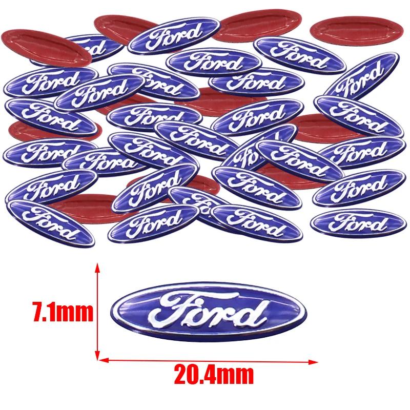 KLYD4 Автомобиль 50 шт. 100 шт. Ford 17,4 мм 20,4 мм 23,6 мм 25,1 мм 3D Алюминиевый Логотип Брелок Декоративный Эмблема Автомобильный Значок Ключа Наклейка Аксессуары
