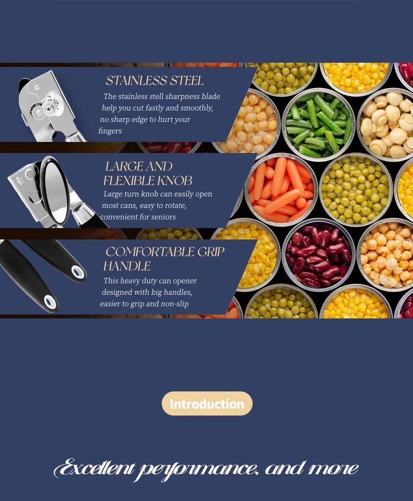 Ручной консервный и пивной нож из нержавеющей стали - Многофункциональный кухонный гаджет