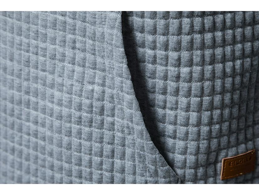 2024 New European Men's Quilted Plaid Cotton Hooded Sweatshirt