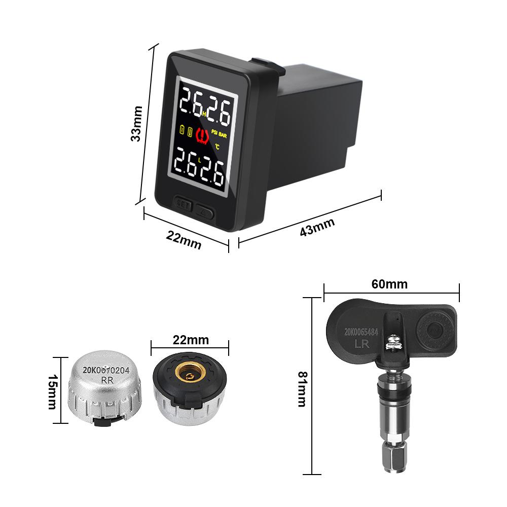 Экономьте топливо Система контроля давления в шинах Автомобильный TPMS для Toyota 4 шт. Внешний / Внутренний датчик Водонепроницаемый Беспроводной