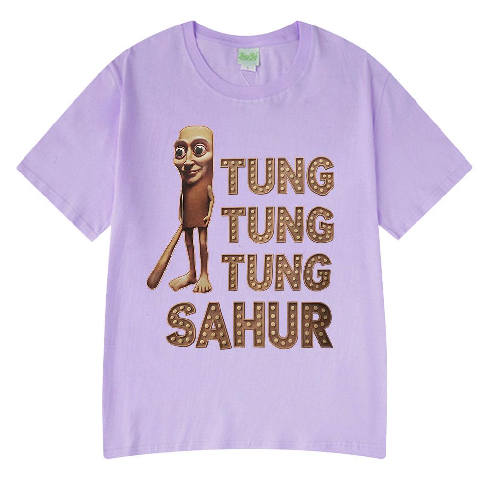 Tung Tung Tung Sahur Funny Italian Brainrot Baseball Bat Meme T-shirt Unisex Clothing Fashion T Shirts Unisex Summer O-Neck T Shirt