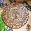 Wall Decor Sign Wheel of The Year Wood Sign Round Tree Calendar Wheel of The Year Decoration for Pagan Home Meditation Corner