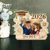 Рамка для фотографий на выпускной, тематика сезона 2026, резная по дереву со стабильной подставкой для хранения памятных вещей, подарок для вечеринок и памятных мероприятий, памятная