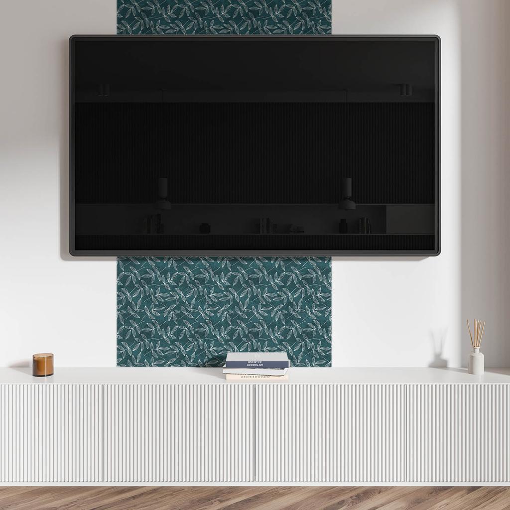 Paczka Kafelków Winylowych Z Motywem Do Kuchni Salonu Liście Na Tle Tekstury 10X40X20 Cm