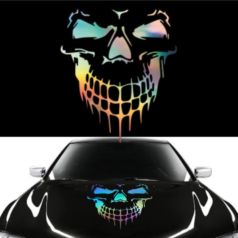 Car Body Hood Door Sticker Laser Skull Graphics Decal Truck SUV Pickup Universal