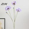 Realistic Faux Plants for Wedding 5 Heads Artificial Poppies Flowers with Stems, Silk Fake Flowers, Natural Look Floral Stems Bouquet Table