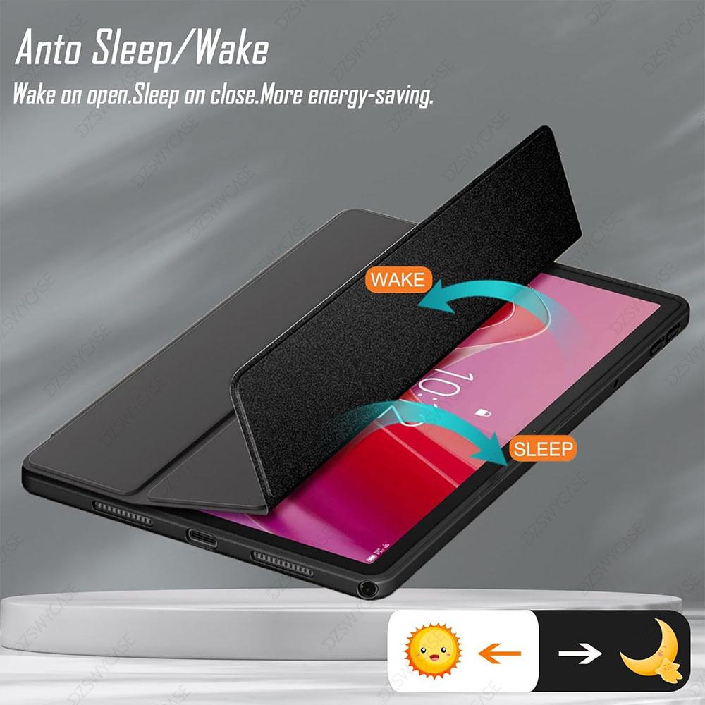 Case for Lenovo Tab M11 11 Inch 2024 with Pen Holder,Clear Transparent Hard PC Back Cover Trifold Stand Case for,Auto Wake/Sleep