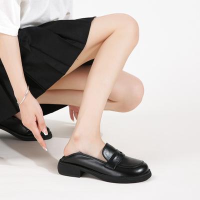 X3 2025 новая платформа маленькие кожаные туфли весна и осень толстый каблук лоферы детские