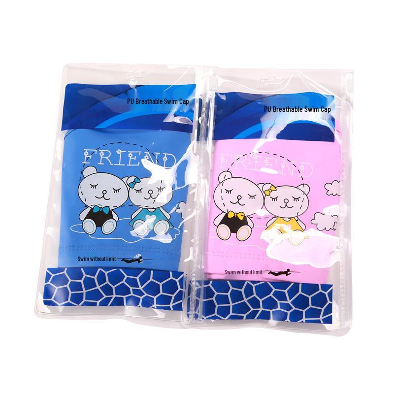 Детская удобная шапочка для плавания «Дельфин» - Однотонная с ПУ-покрытием, Подходит для мальчиков и девочек.