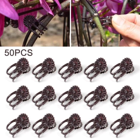 50 шт. Зажимы для орхидей Зажимы для поддержки растений Пластиковые садовые фиксирующие зажимы для фаленопсиса, томатов, пионов, вьющихся растений Поддержка, формирование