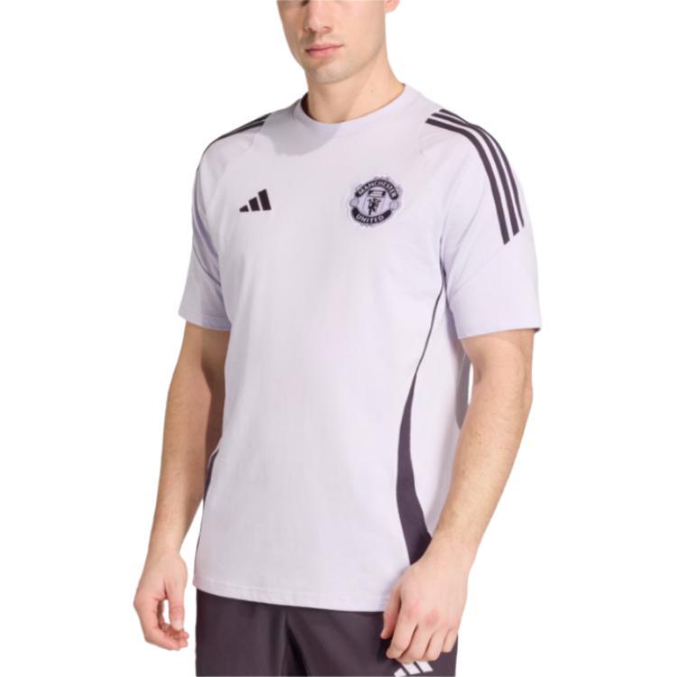adidas Мужская футболка Manchester United Tiro 25 в полоску с круглым вырезом, модель KA8925