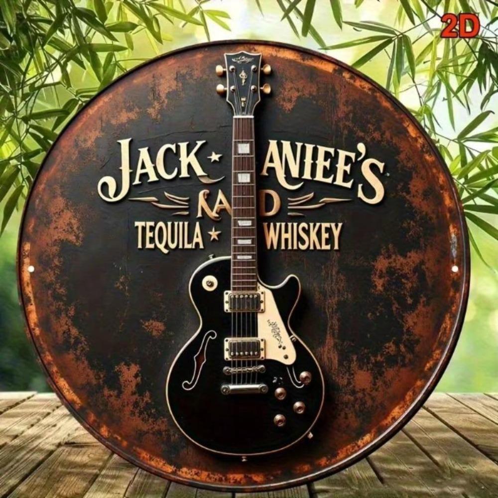 Винтажный металлический настенный декор Ретро гитарный знак для бара Рустикальное искусство кантри-музыки