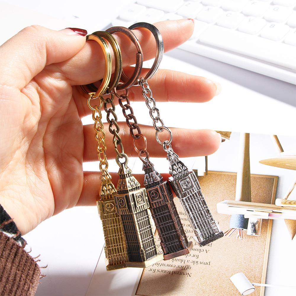 Fashion Small London Women Unisex Big Ben Clock Key Ring Keychain Metal Key Holder
