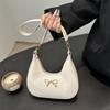 Handbag Bow Shoulder Bag PU Leather Crossbody Bag Portable Crescent Bag  Women