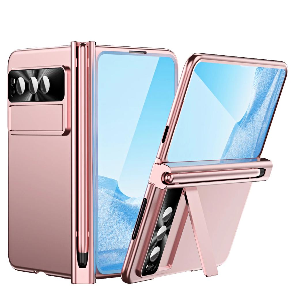 Для Google Pixel Fold Электролитический чехол со слотом для стилуса, защита шарнира, полная защита, магнитный шарнир, автоматическая адсорбция, чехол для телефона