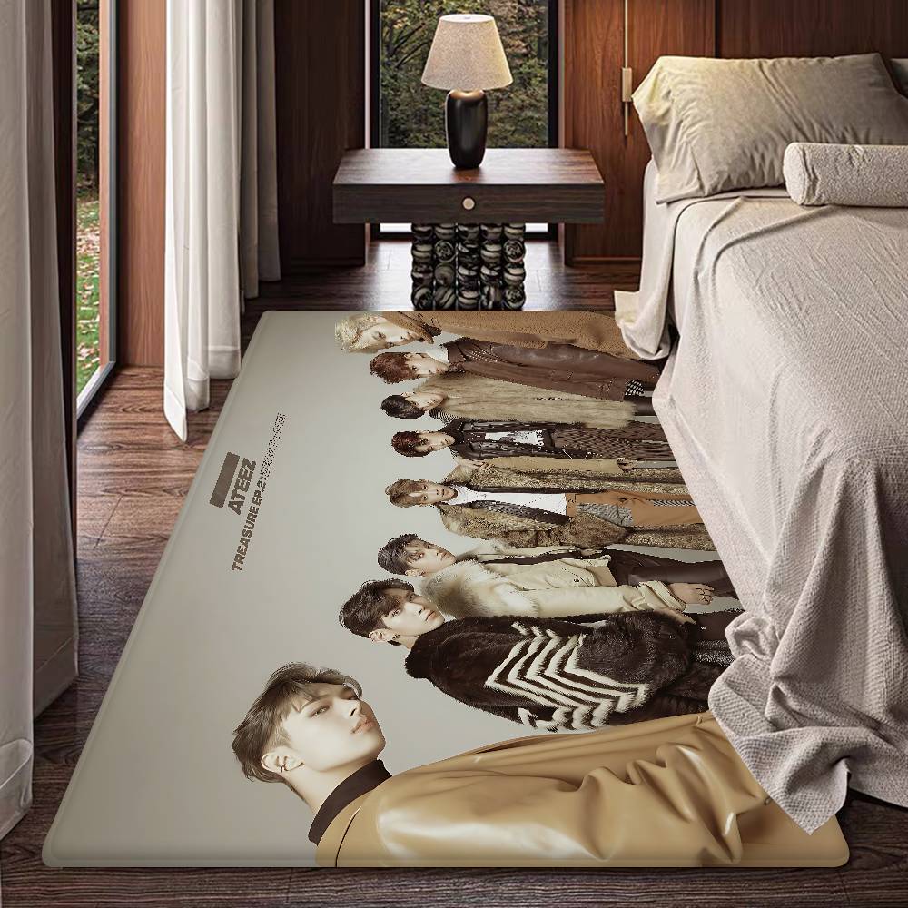 KPOP Hot A-ateez Room Mats Anti-slip Absorb Water Long Strip Cushion Bedroon Mat Household Carpets