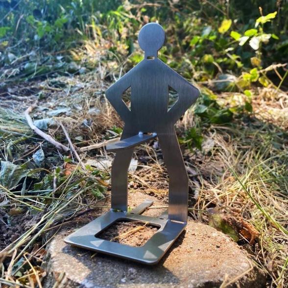 Держатель для колбасок для барбекю из нержавеющей стали, решетка для гриля в форме фигуры для приготовления на открытом воздухе (20.5x7.5см)