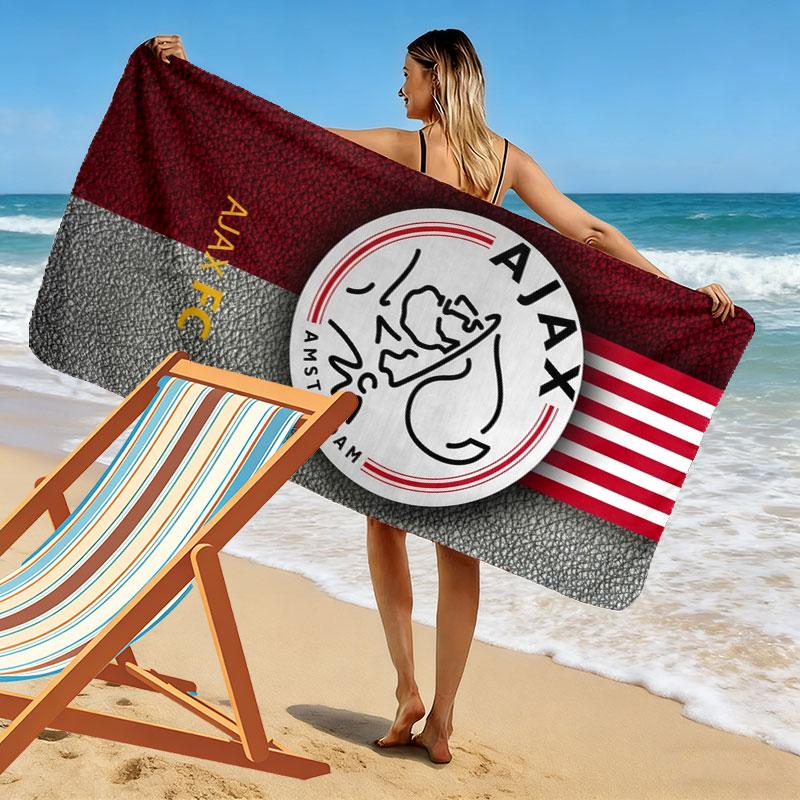 Пляжное полотенце с принтом AFC Ajax, Большое мягкое быстросохнущее полотенце для пляжа, кемпинга, плавания