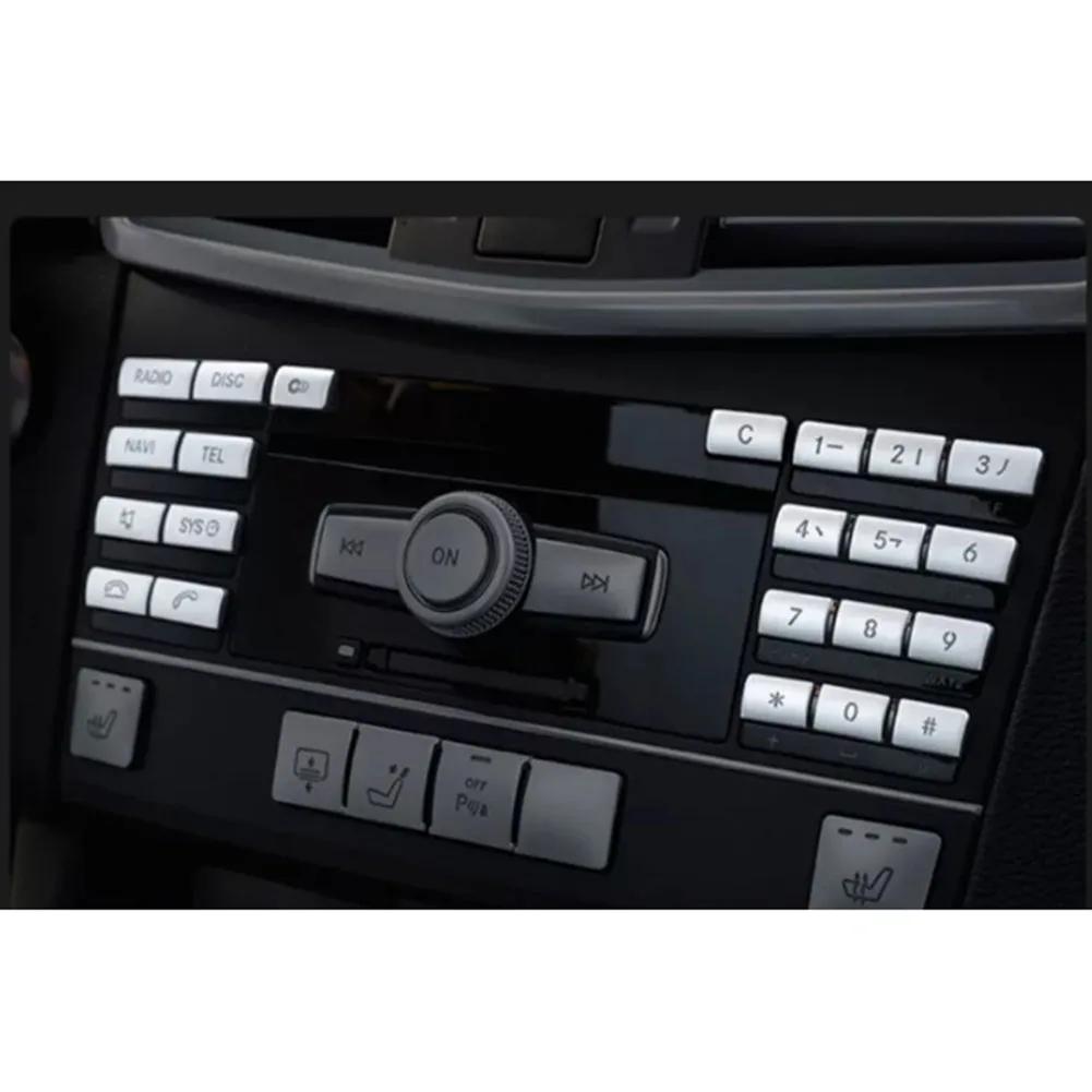 Protective Chrome Plating Switch Button Cover Trim for Benz CLS C218 E W212 22pcs for Enhanced Vehicle Aesthetic