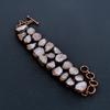 Rose Quartz Handmade Latest Design Jewelry Bracelet, Copper Electroformed Gemstone Bracelet, Gift For Mother