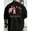 Casual Style Men'S T-Shirt Boyzone World Tour 2026 Band Photo And Text Back Print Summer And Autumn Gift for Music Fans