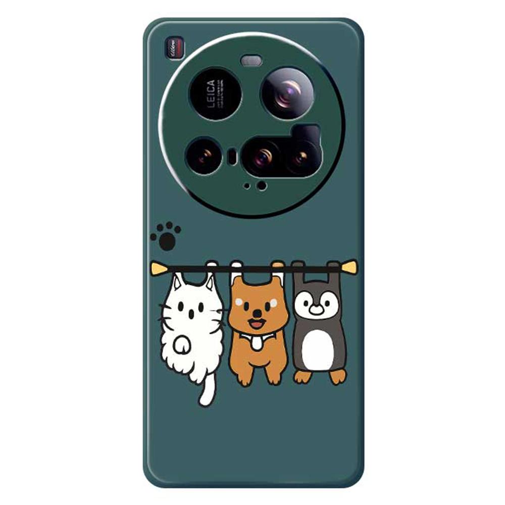 For Xiaomi 15 Ultra Case Three Animal Dolls Pattern Printing Straight Edge TPU Phone Back Cover
