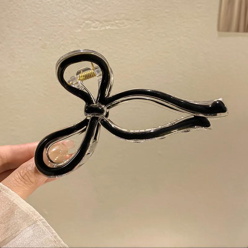 Acrylic Bow Crab Clips for Women Shark Jelly Clear Claw Clips Scissors Shape Clamp Barrette Hairpin Girls Hair Style Accessories
