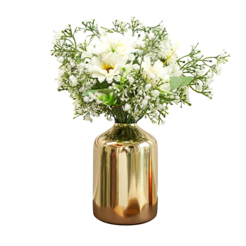 Металлическая ваза для цветов, Metal Flower Vase (Modern, Golden), Behoma