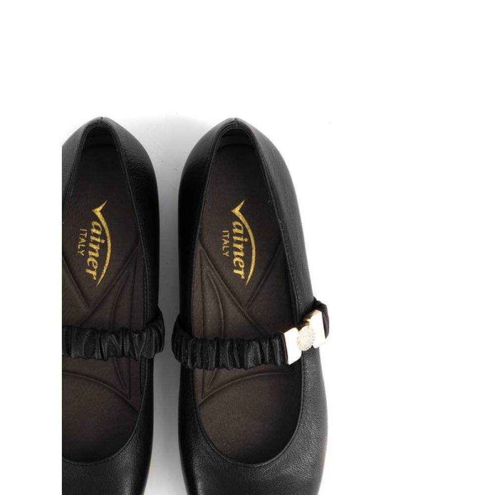 Vainer Black Women S Comfort Mary Jane Flat A368e