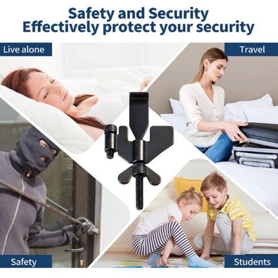 Door Stopper Adjustable Portable Simple Installation Door Lock Travel Essential for Hotel Apartment Dorm Security