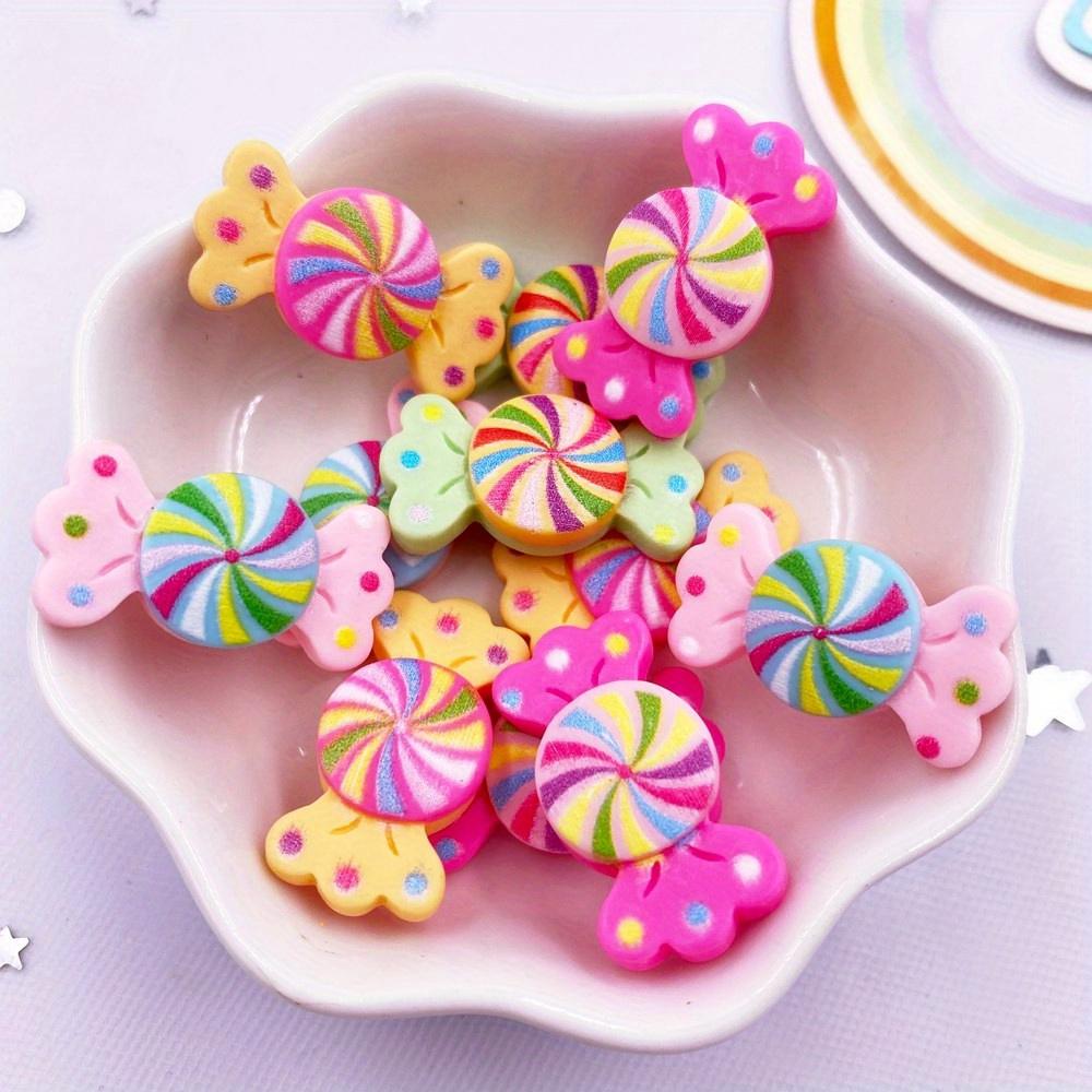 10pcs Mixed Resin Mini 3D Sweet Colorful Dot Candy Flatback Cabochon Simulation Foods Scrapbook DIY Figurines Accessories Decor Crafts