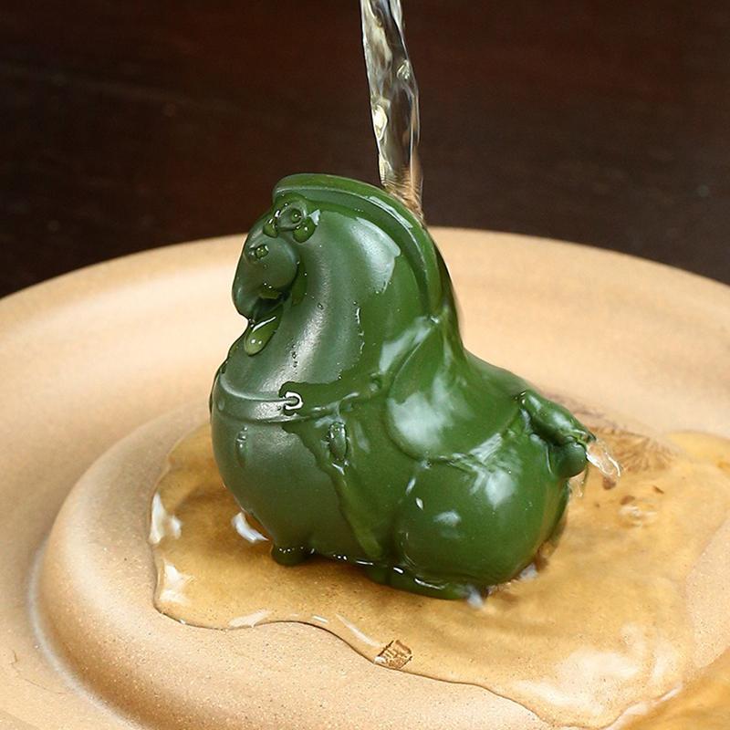 Посуда из искусственной бронзы, Маленькая лошадка, Украшения из фиолетового песка, Чайный столик, Бутиковая зеленая грязь, Чай из лошади Тан, Игривое творчество, Маленькие чайные питомцы