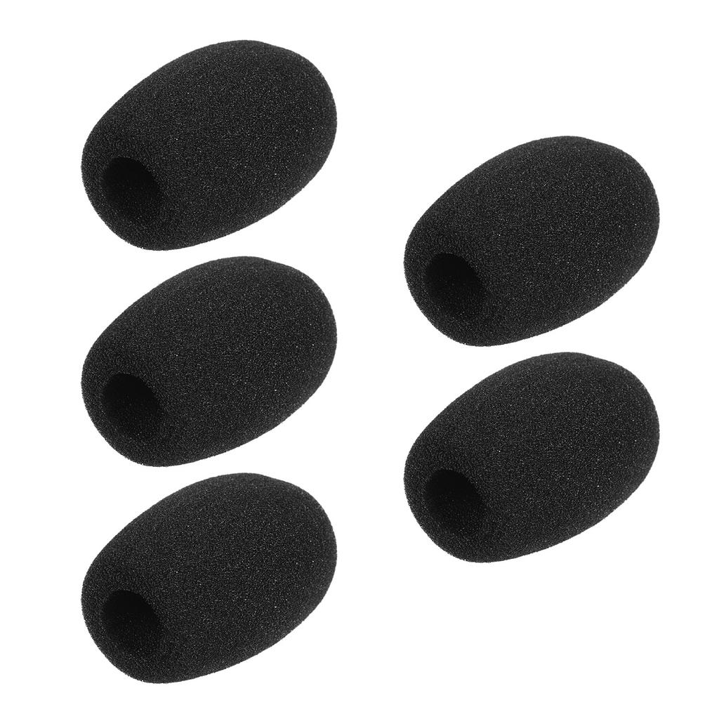 Mini Microphone Windscreens Mic Foam Covers for Lapel Headset Microphone Black, Pack of 5pcs
