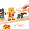 Деревянные животные Монтессори, блоки для stacking и одевания, развивающая игрушка, цветная головоломка, развивает воображение, для детей