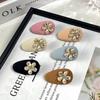 Korean New Candy Color Small Water Drop Fabric Flower Bangs Clip Simple Cute Duckbill Clip Hair Clip Hair Accessories Edge Clip