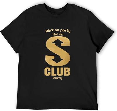 Sleeve S Club 7 Party T-Shirt 2023 UK 90'S Music Band Shirt Adults Black