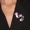 Vivid Fox Shape Brooch Shiny Rhinestones Pin Women Lovely Enamel Animal Party Casual Badge Clothes Accessories