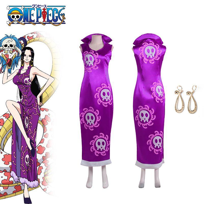 Костюм для косплея Боа Хэнкок из One Piece из атласной ткани для Хэллоуин-вечеринки