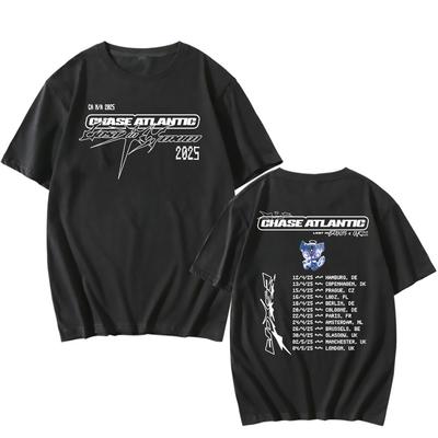 Футболка Band CHASE ATLANTIC Tour 2025, летние хлопковые футболки с коротким рукавом, футболки с графическим принтом, мужская и женская одежда