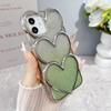 Роскошный блестящий 3D чехол-сердечко для iPhone 17 16 15 14 13 12 11 18 Pro Max, прозрачный, с покрытием, ударопрочный, защитная задняя крышка