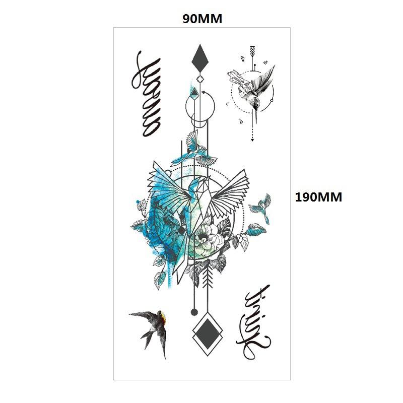 Английский Татуировка Наклейка Перо Красная Губа Тотем Рука Круг Набор Моделирование Водонепроницаемый Татуировка Наклейка