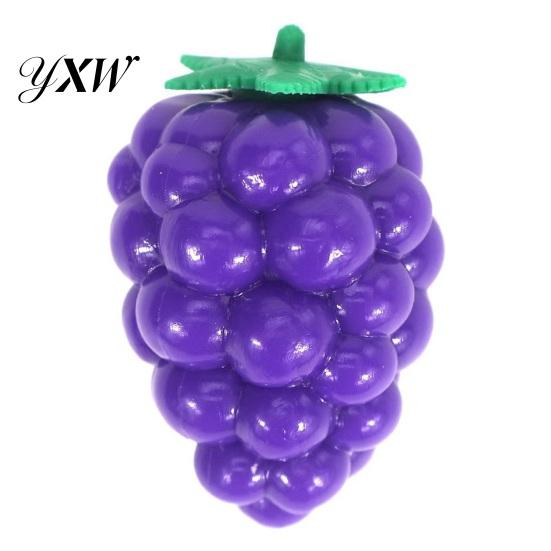 Tension Relief Sensory Gadgets Strawberry Grape Stress Toy, Realistic Fruit Squeeze Fidget Toy Anxiety Relieving Office Desk for Kids Adults Reducing