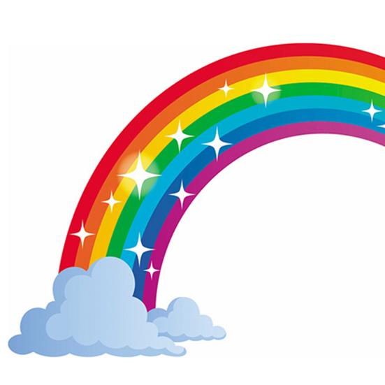 Стикер Стены Водонепроницаемый Съемный Мультфильм Радуга Фон Стикер Стены Стикеры Стены