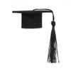 6Pcs Doll DIY Tassels Mini Graduation Hat Doctoral Cap Top Hat Bachelor Cap
