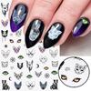Halloween Nail Art Sticker Cartoon Skeleton Skull Ghost Cupid Love God Nail Back Adhesive