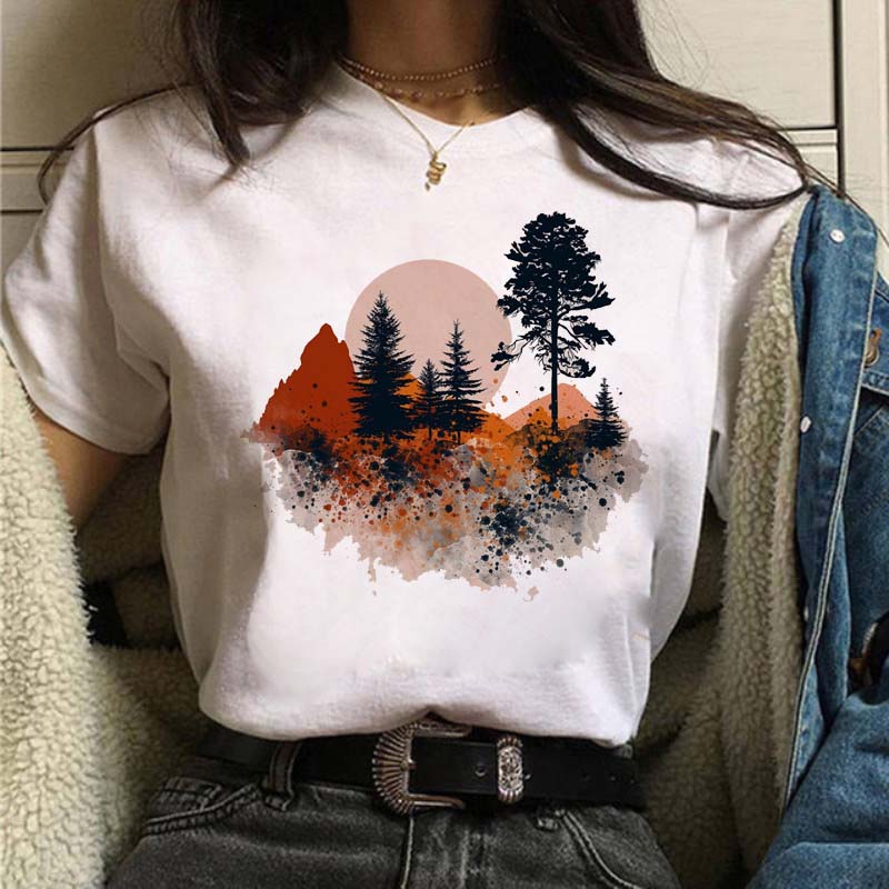 Вселенная планеты Принт Футболка Женская Эстетическая Kawaii Графическая Футболка Женская Футболки Топы Ретро Черная Футболка Женская Одежда 2023