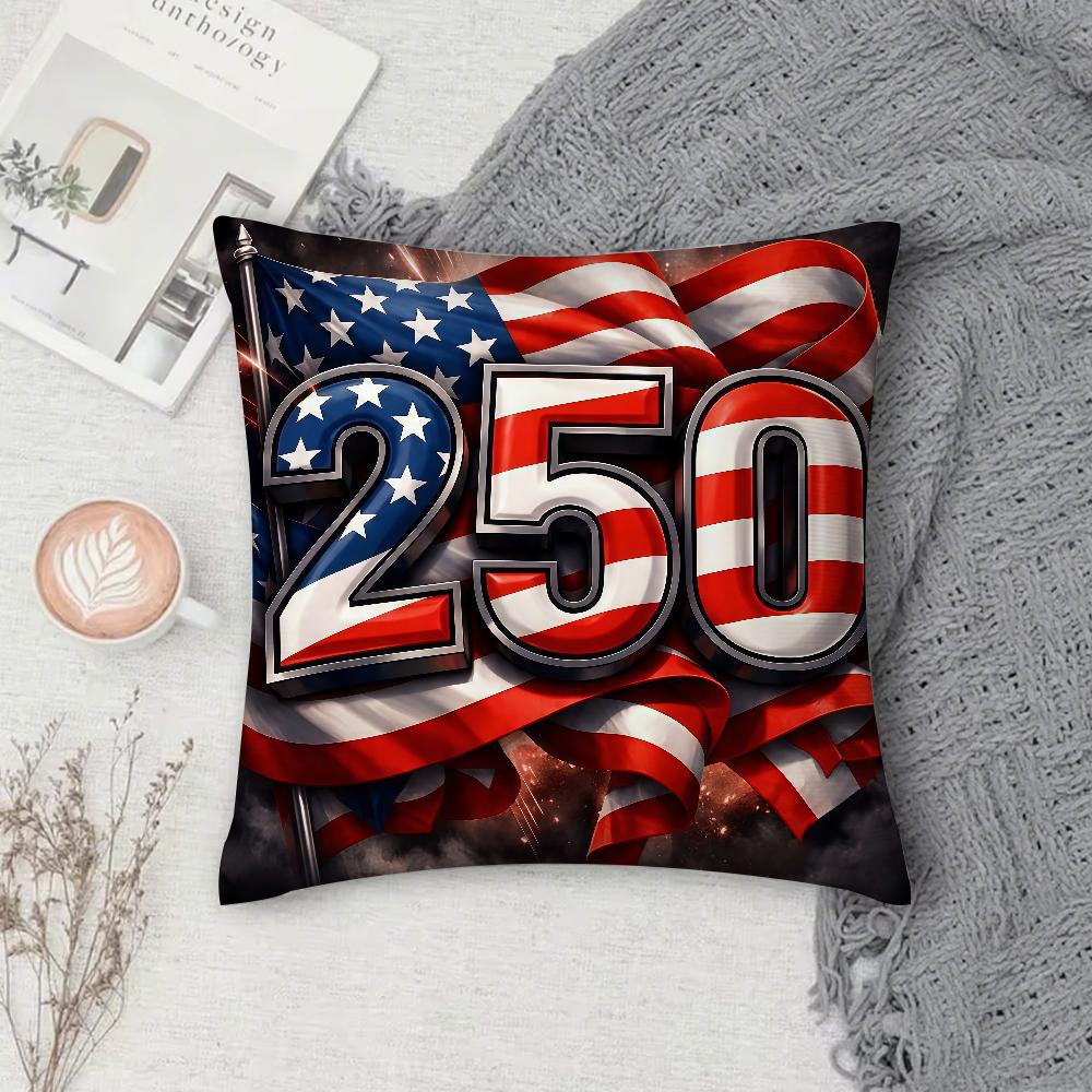 American th Anniversary Pillow Case Square DoubleSided Printing Sofa Cushion Cover Pillowcase Bedroom Bedside