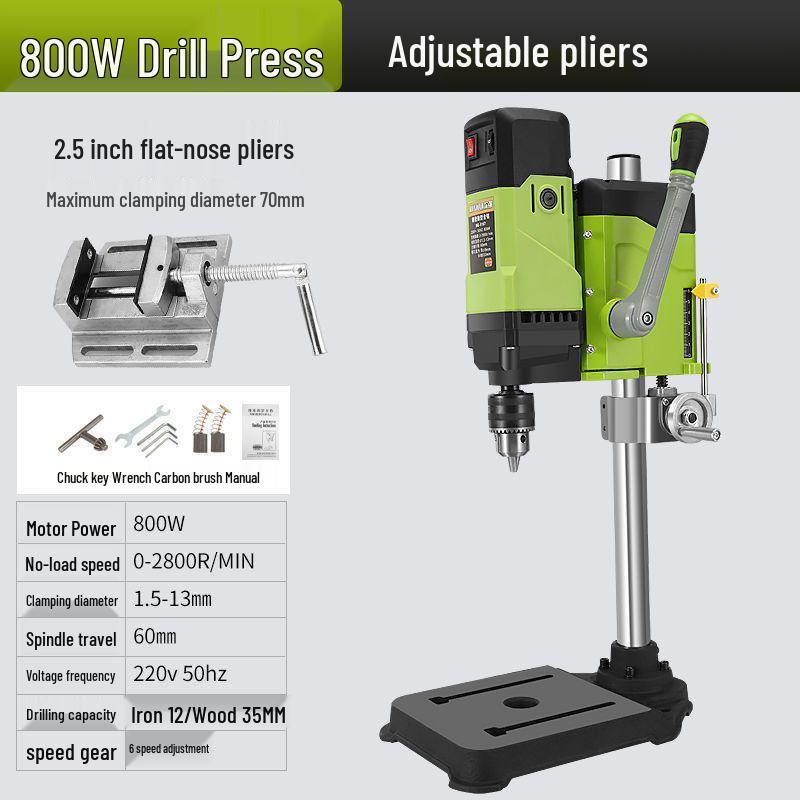 220V High-Power Multifunctional Bench Drill: Precision, Speed Adjustable, Small Electric Desktop Drilling & Milling Machine.